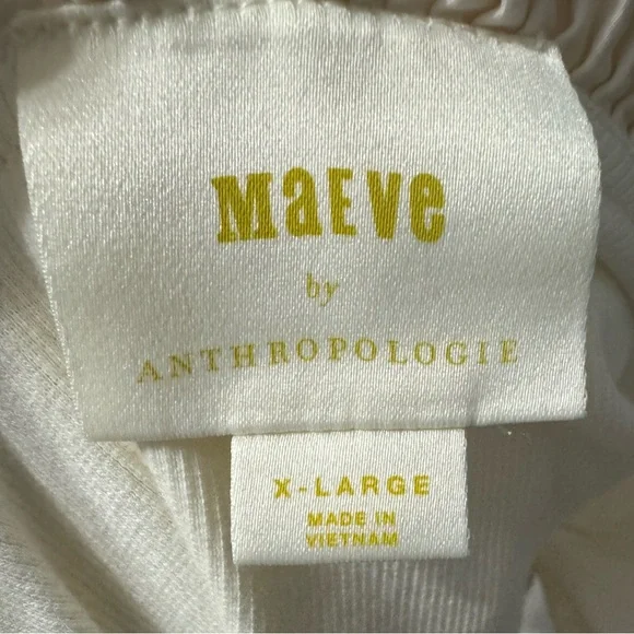 MAEVE ANTHROPOLOGIE RUFFLED V-NECK BLOUSE
TOP IVORY SIZE XL‎ - Picture 4 of 8